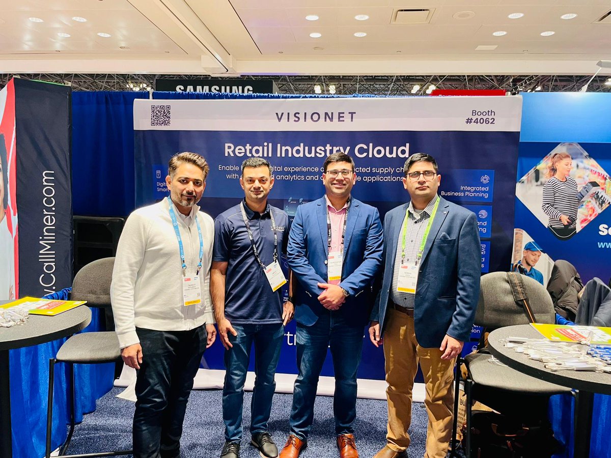 Visionet's tweet image. Ready and excited for day 2 at #NRF2023. Come join our experts at booth #4062 now!

#retail #industrycloud #retailindustrycloud #visionet #partnerlinq #composable #supplychain