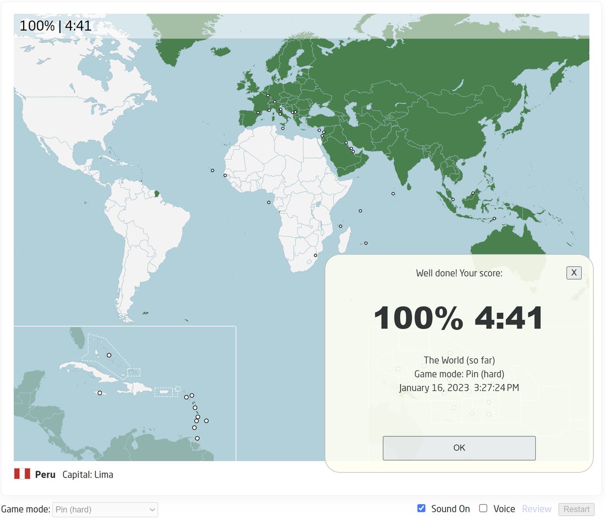 GestaNV's tweet photo. HOLY!
I created a "The World (so far)" map to help me integrate new locations into the ones I've already learnt. Didn't expect to hit the hundred right away 😳

Americas + Caribbean Islands + Africa

Bring it on Oceanic Islands. https://t.co/tGSsltCj25