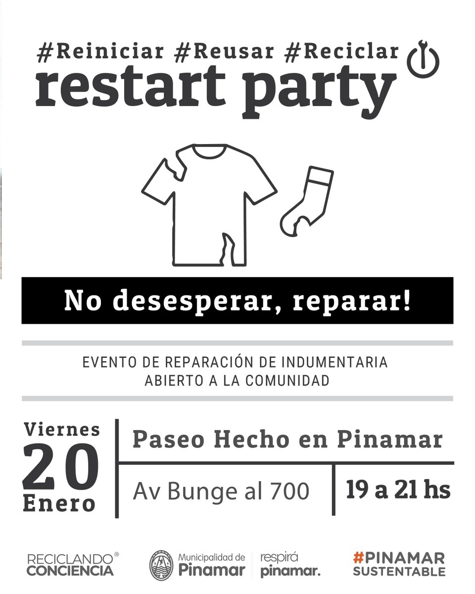 pinamaremprende's tweet photo. @muni_pinamar @reciclandocon L@s esperamos el Viernes 20 de enero a partir de las 19hs ! 🙌 https://t.co/FybTRceX9Z