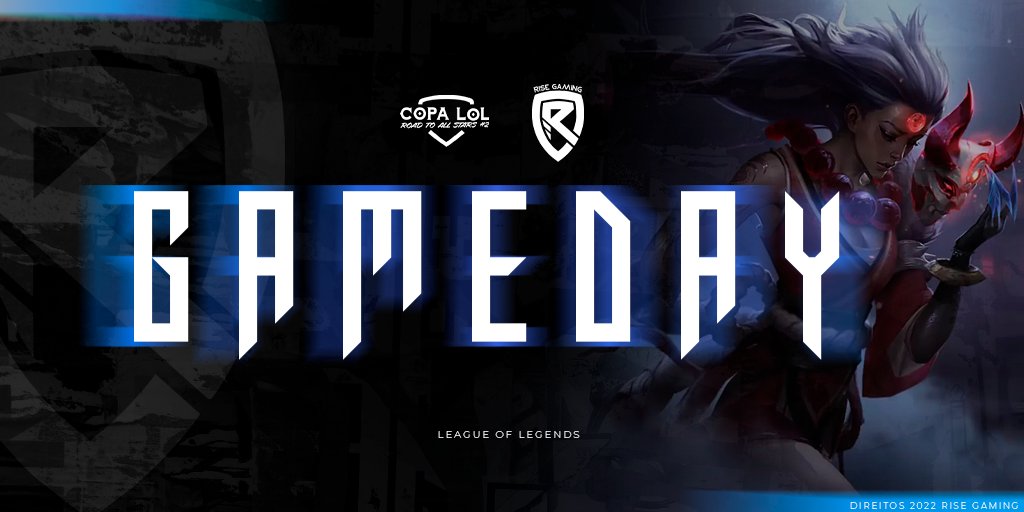 RiseGamingBR's tweet photo. #LeagueOfLegends 

Hoje às 14h⏰ a gente joga #CopaLoL! Vem torcer junto e já manda o seu #WERISE! Dia de jogar com todas as forças e ir pra cima com tudo! BORA!

Acompanhe em https://t.co/MI7wlBM5u2!
ADM 2 vem contar os detalhes conforme for acontecendo 🫡 https://t.co/XXBJm8itIR