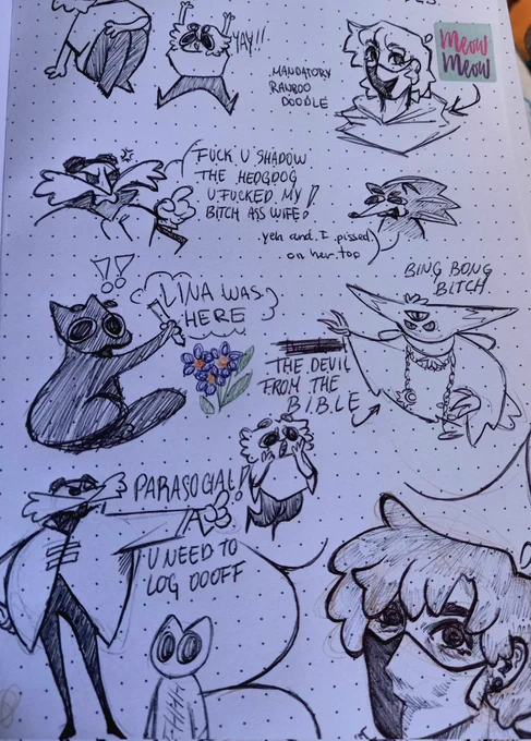 Also the first page of this new sketchbook is a really good representation of my brain rn 