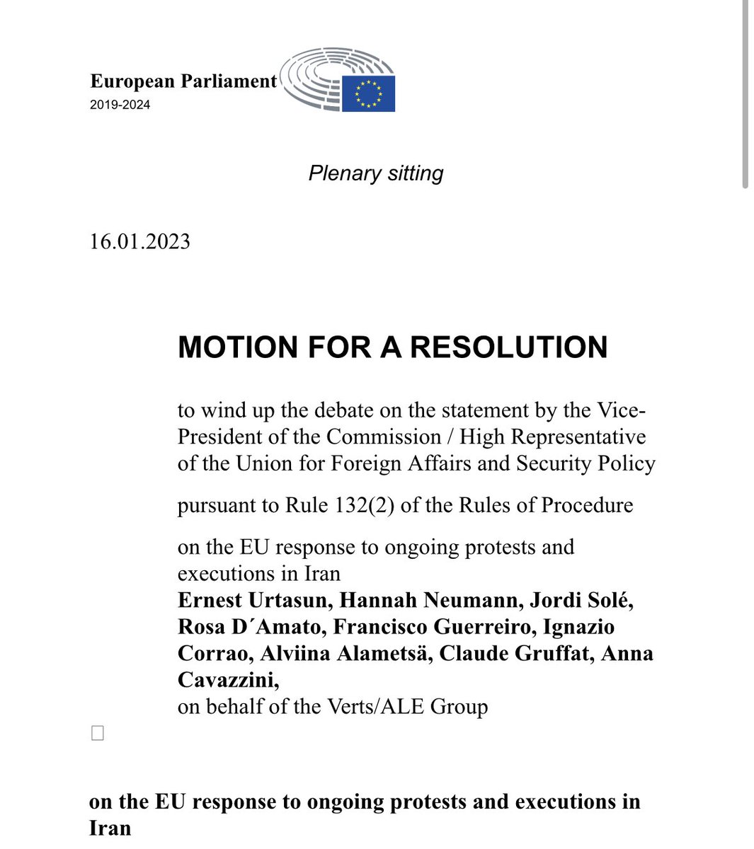 HNeumannMEP's tweet photo. This is our @GreensEFA resolution on #Iran:

▶️ we want to list #IRGC as terror organisation 
▶️ while limiting negative consequences of listing for EU development aid, forced conscripts...

Now, negotiations btw the groups will start. Debate tomorrow ~19:00 CET, vote Thursday. https://t.co/ralicQoZ4L