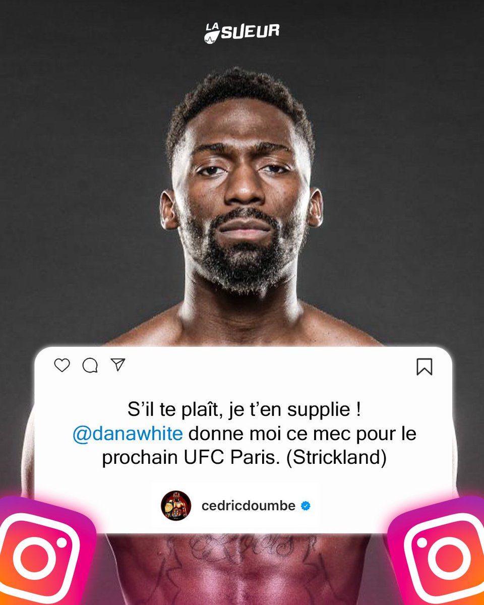 LaSueur_off's tweet photo. Cédric Doumbe demande un combat au prochain UFC Paris contre Sean Strickland ! 🥊 https://t.co/JCKkXFYdq8