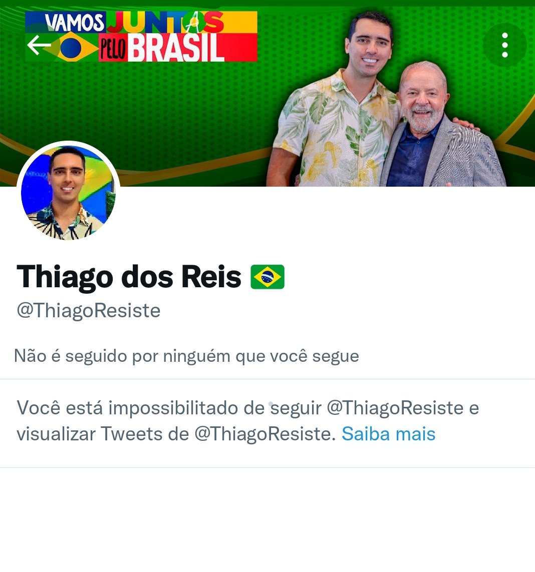 Ele não aguentou discutir democraticamente... Piada você <a href="/thiagoresiste/">Thiago dos Reis 🇧🇷</a>