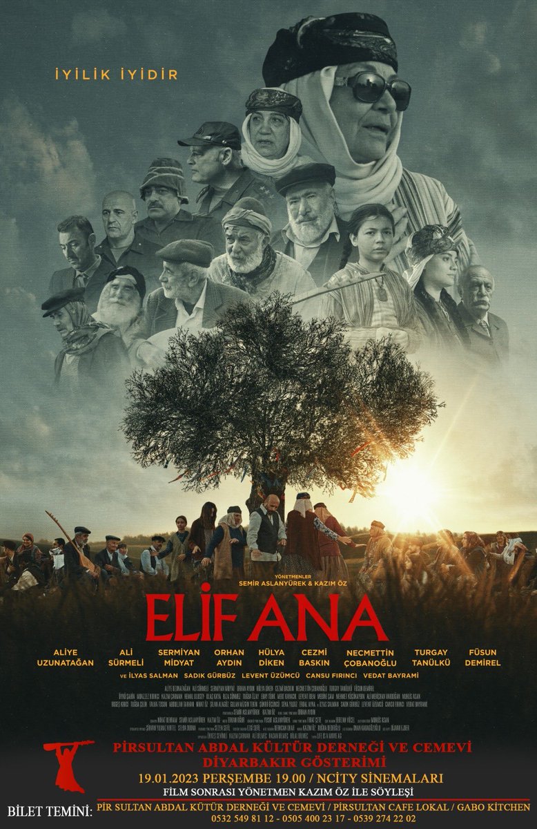 Kazım Öz’ün yönetmenliğini yaptığı ve Aleviliğin temel değerlerini anlatan bir film. PSAKD Amed şubesi şubesi tarafından organize edilen film, 19 Ocak 2023 saat 19.00’da Amed Ctiy Sinemasında. Tüm canları bekleriz. #KazımÖz