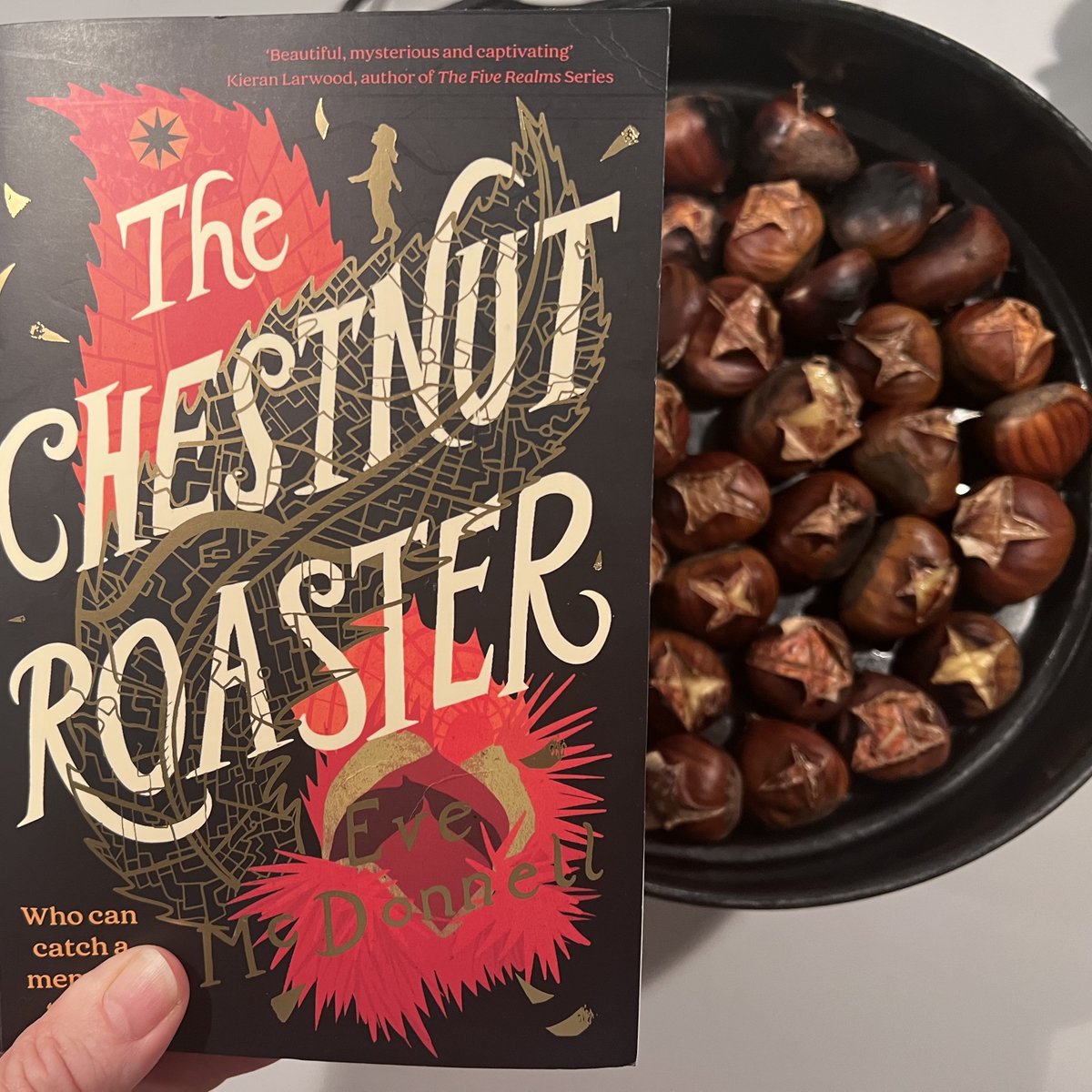 I ADORED @Eve_Mc_Donnell's beautiful & unique #TheChestnutRoaster and finished with the perfect snack! Sounds, smells and sensory details burst from the pages, as we follow Piaf on a vivid, wildly imaginative, and thrilling journey through underground Paris. Highly recommended!