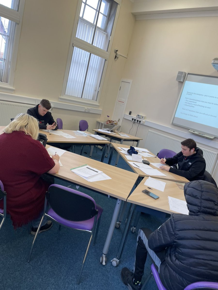 John_ENABLE's tweet photo. NEXT STEPS NORTH LANARKSHIRE 🙌 

Some of our current Next Steps group preparing for their mock interviews on Wednesday today! ✍️

The group are doing this as part of the Employability Award qualification ✅ https://t.co/aexiXJpDST