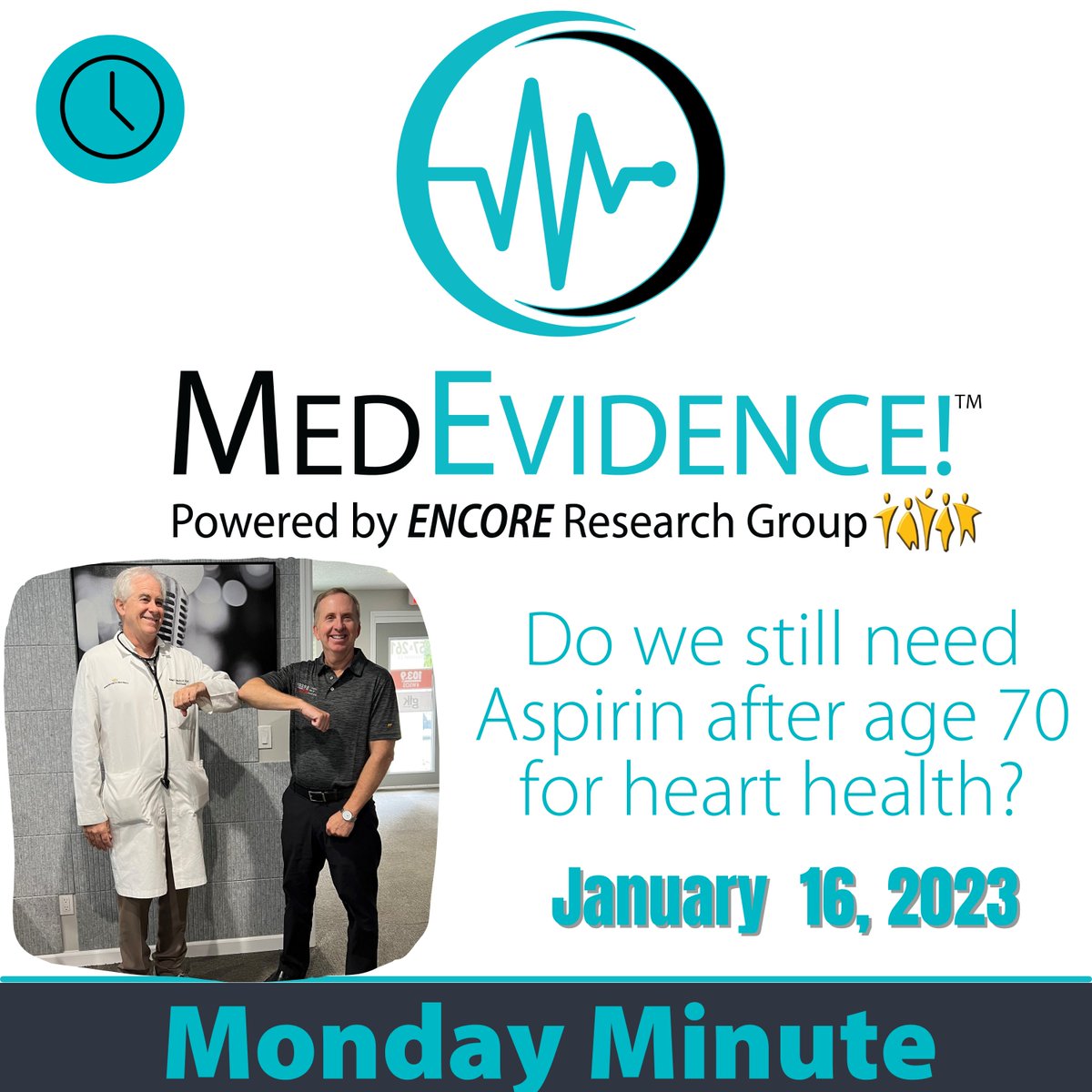clinasyst's tweet photo. Do we still need Aspirin after age 70 for heart health? Listen in to hear new information from Dr. Koren in this 8-minute briefing on the MedEvidence Monday Minute.

🔊https://t.co/6BMjLYUlKM

#hearthealth #clinicalresearch #clinicaltrials #technology #medicaltechnology https://t.co/iXtR0BqzGO