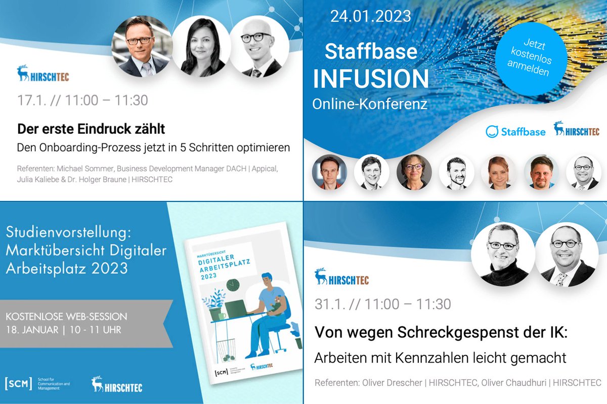 Die nächsten zwei Wochen haben's in sich! Es warten einige tolle Events auf Sie. Eine Übersicht aller HIRSCHTEC Veranstaltungen sowie die Möglichkeit zur Anmeldung finden Sie auf unserer Website: hirschtec.eu/hirschtec-even…
#digitalworkplace
