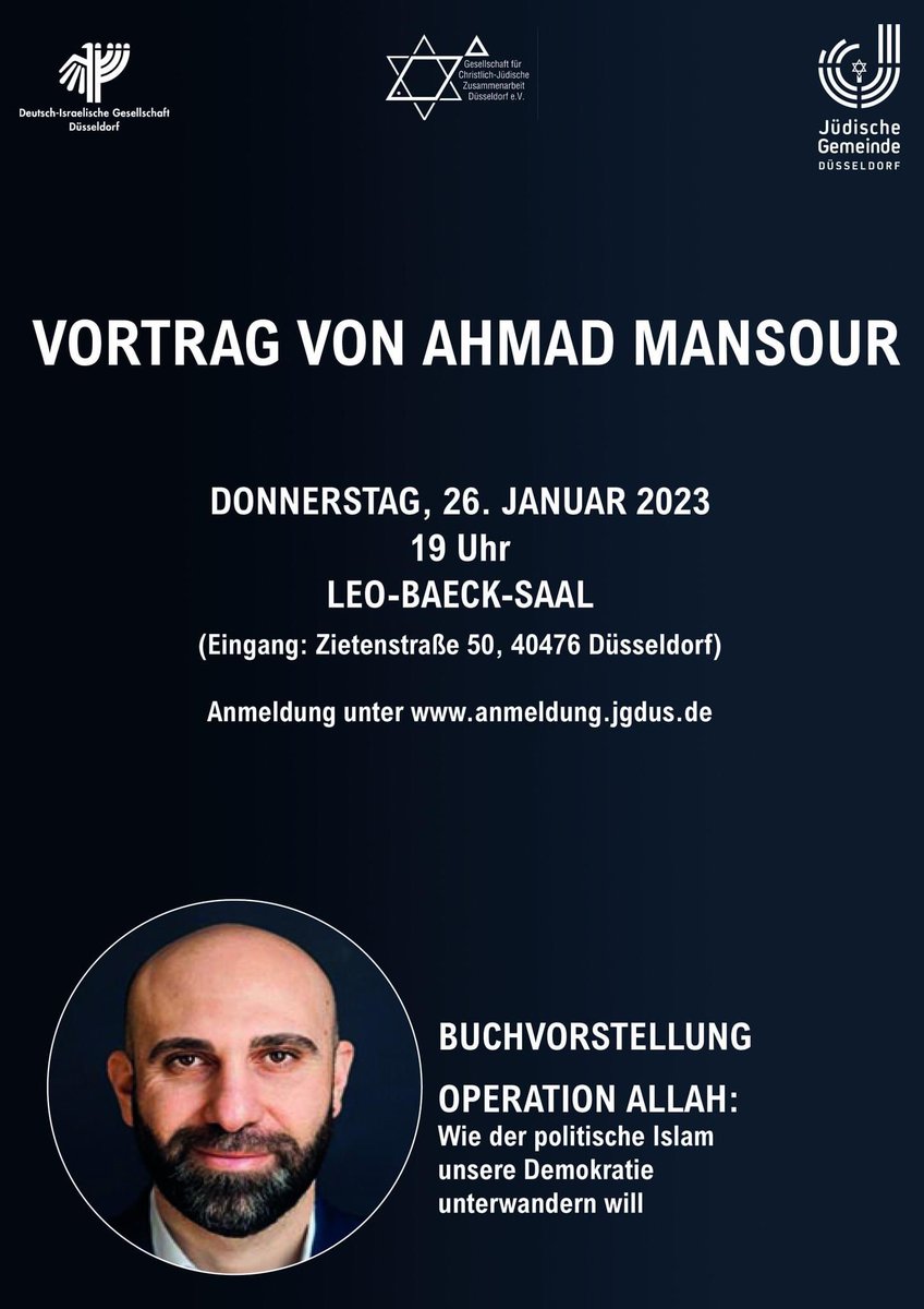 AhmadMansour__'s tweet photo. Kommt vorbei! Ich freue mich #OperationAllah https://t.co/0qxXLeNGeX