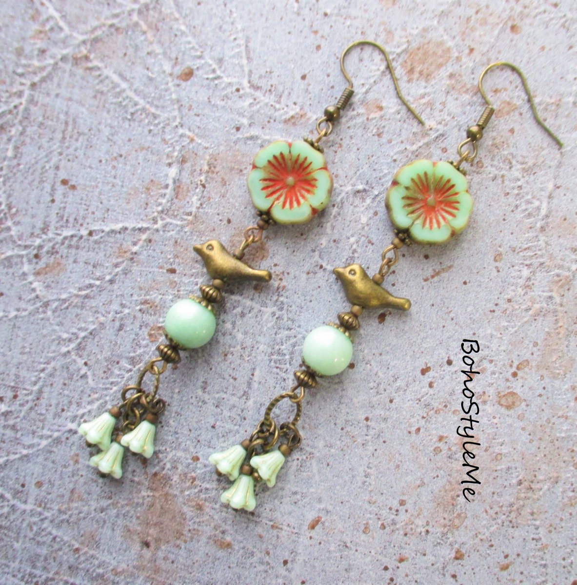 Boho Style Me Fun Mint Green Beaded Nature Earrings, BohoStyleMe, Modern Hippie Chic Earrings, Flower Bird Earrings, Boho Fashion
#bohostyleme #colorfulearrings #bohoearrings #dangleearrings #hippieearrings #natureinspired #bohostyleme #modernhippiejewelry #bohemianjewelry