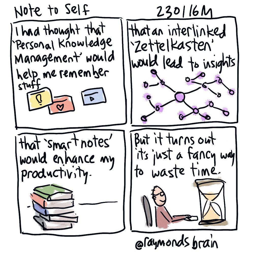 raymondsbrain's tweet image. It is kind of fun #zettelkasten #pkm #smartnotes
