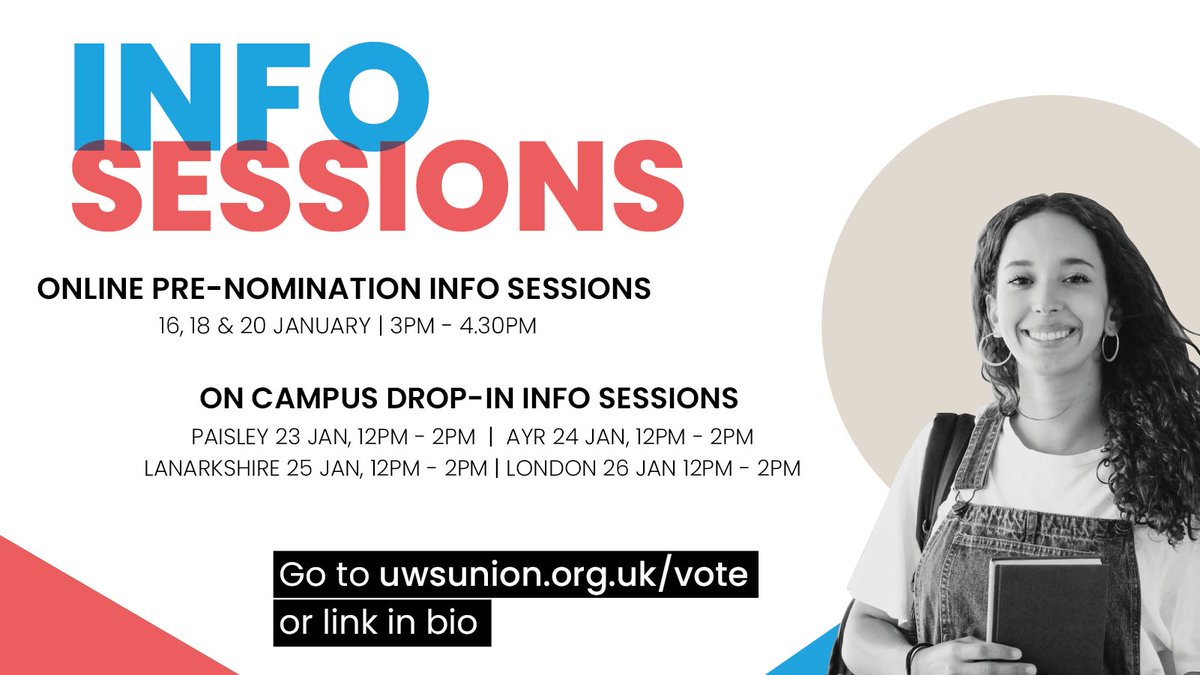 Big Elections online info sessions continue today from 3pm. To join ⬇️ 🔗 uwsunion.org.uk/vote