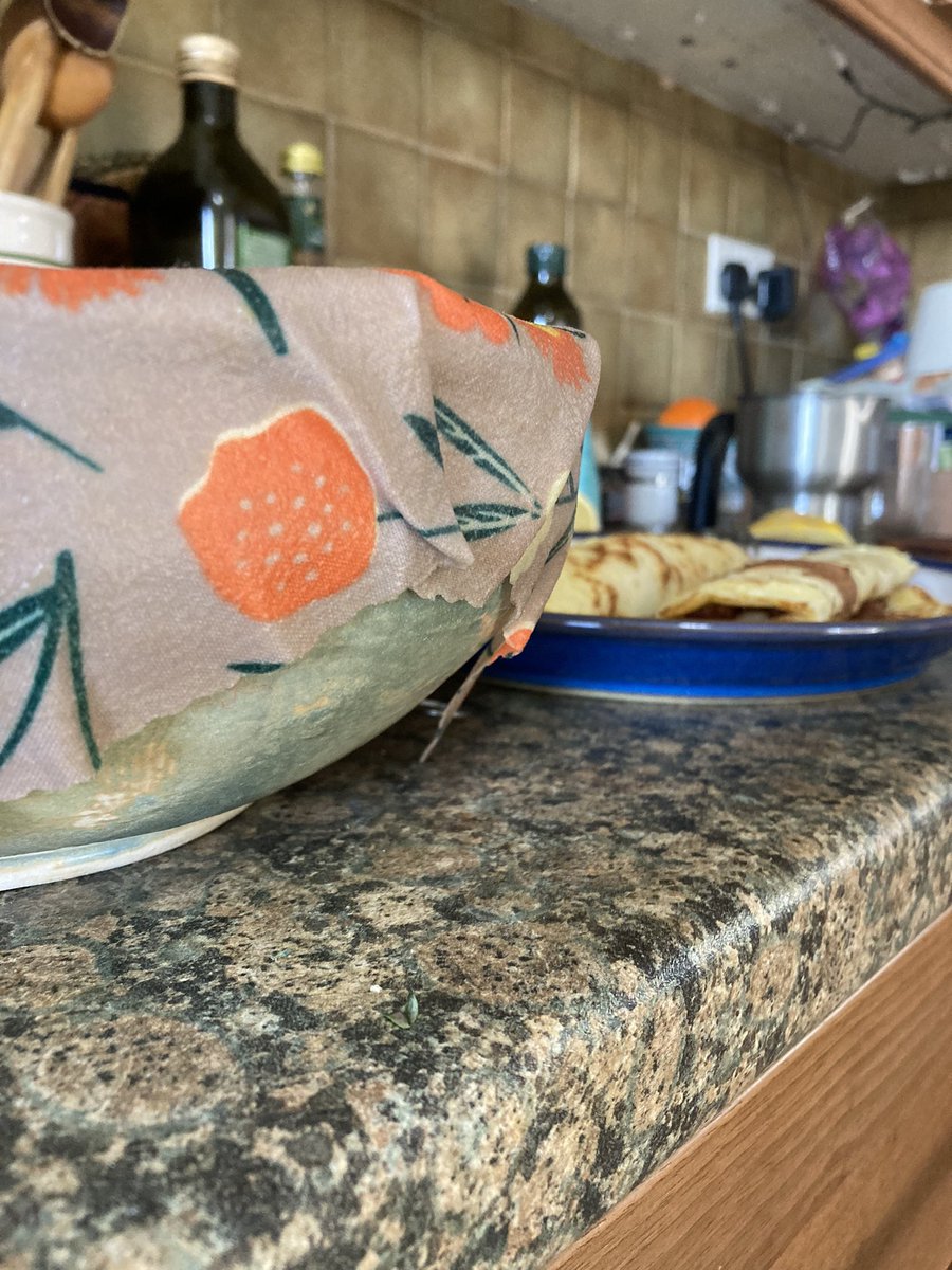 Made pancakes today and covered the bowl with leftover batter with a beeswax wrap for tomorrow… then 15 mins later used the rest of the batter for more pancakes 😂