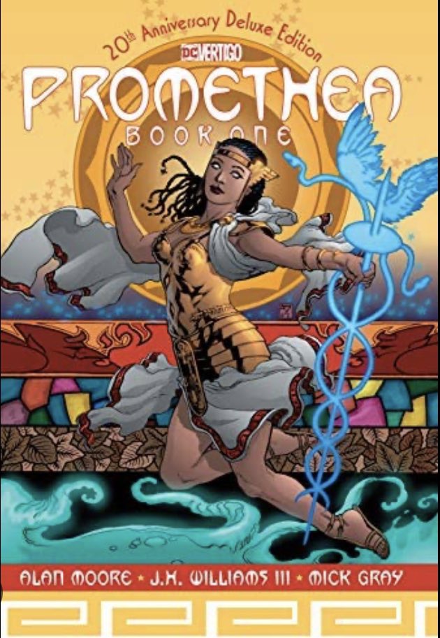 elliotcomicart's tweet photo. To anyone who hasn’t read #promethea by Alan Moore and @JHWilliamsIII I HIGHLY recommend reading along with the @DearWatchers podcast. Totally enriching experience. https://t.co/6QRSpUURVY