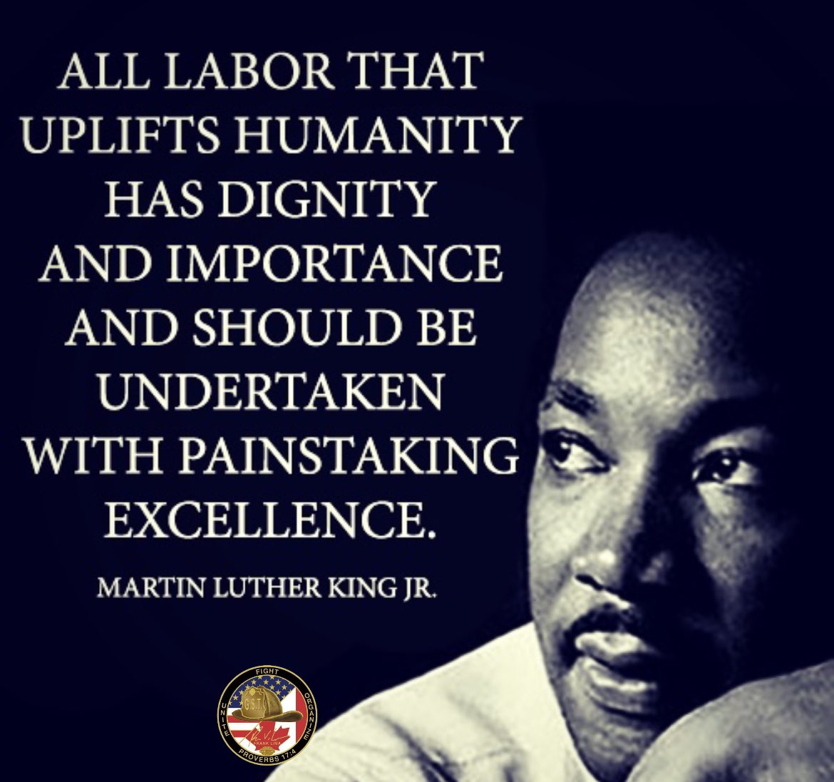 IAFFGSTLima's tweet photo. Today our nation pauses to commemorate Dr.King’s birthday, but we should celebrate his commitment to equality and fairness every day. Labor rights are fundamental to civil rights. Dr. King knew it, and we honor that as we continue our work to #UniteFightOrganize for fairness. https://t.co/UdmthY4uDt