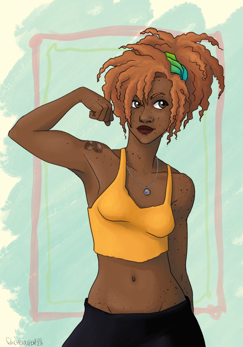 pachoulifishart's tweet image. My swole mechanic mama Ardelia. I&apos;m unpracticed with drawing buff anyone so this was good practice to try and find that balance between physical-labor-intensive job buff and still being a bit soft in other places. I think I got it. @UD_rpgroup #artistsontwitter #characterdesign