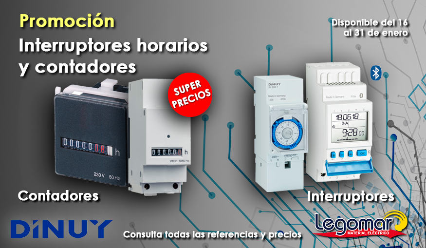 LegomarSL's tweet photo. 📢 Promoción en productos de DINUY.

✅ Completa tu instalación con la mejor calidad en interruptores horarios y contadores.

📍 Consulta con nosotros todas las referencias y precios de los productos en promoción. https://t.co/bbnUOUsMPo