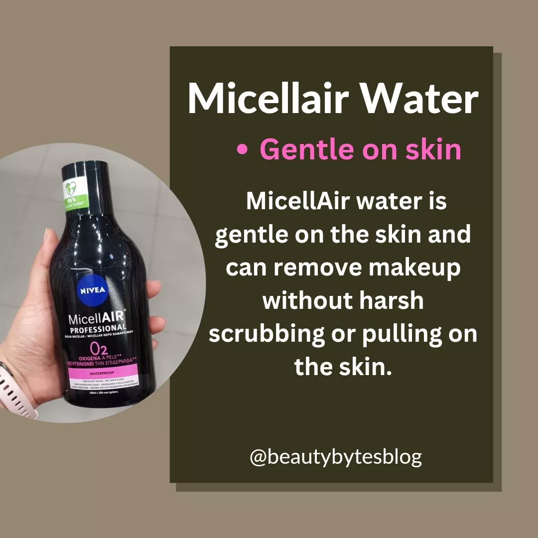 Beautybytesblog's tweet photo. Say goodbye to harsh makeup removers and hello to the gentle cleansing power of micellar water.  #micellarwater #makeupremoval #gentlecleansing #hydrating #removesmakeup #standaloneproduct #makeup #powerofmakeup #nivea #softskin #beautybytes #beautybytesblog #mondaytips #benefits https://t.co/ZSgDlDSJEl