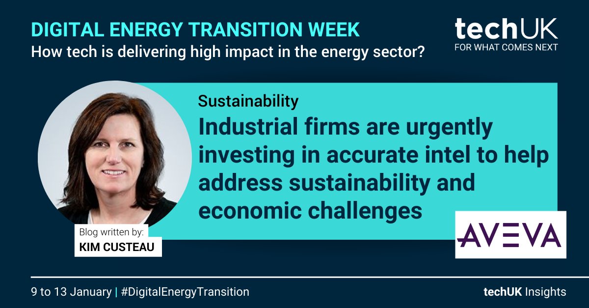 techUK's tweet image. 🚨#DigitalEnergyTransition - Day 5
Kim @AVEVAGroup shares internal research on data to manage sustainability.  Drive towards sustainability remains in sharp focus and top of the boardroom agenda 👉 ow.ly/kn7250MrNNs