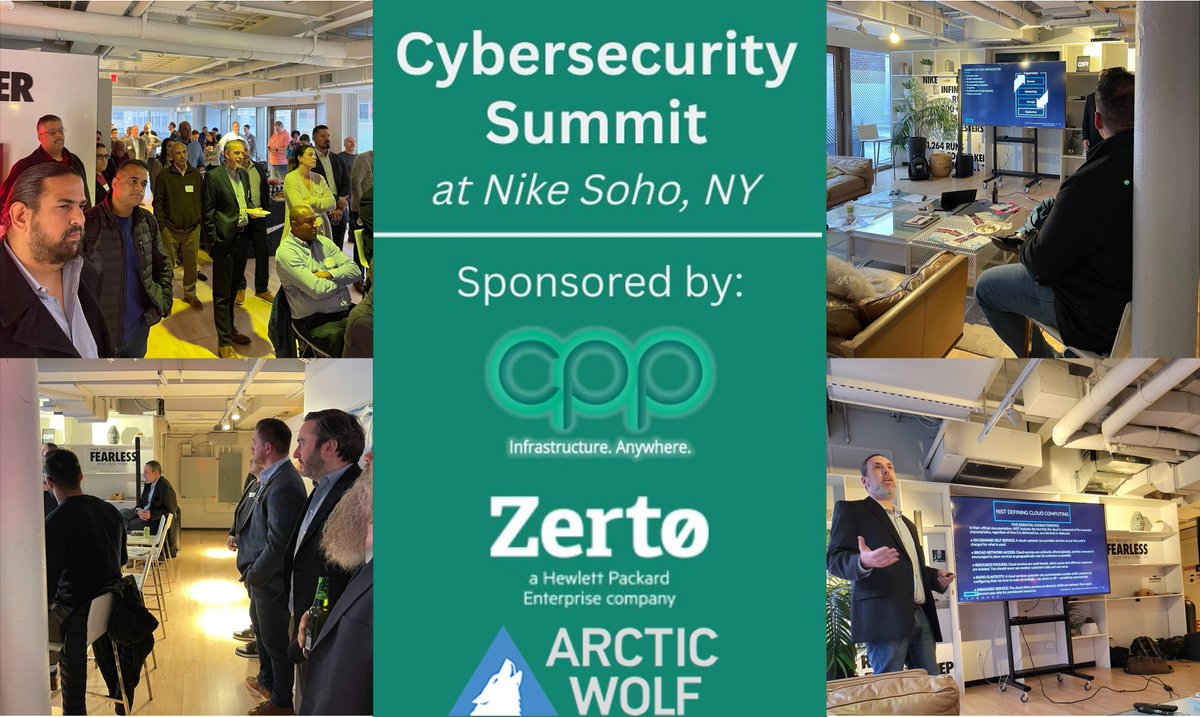 _cppassociates's tweet image. &quot;Standing room only&quot; crowd at our recent cybersecurity event held at Nike Soho on Broadway. Special thanks to our co-sponsors, Arctic Wolf and Zerto, as well as all the folks who came out to hear about the latest cybersecurity technologies!  #cybersecurity #cyberprevention #B&amp;amp;R