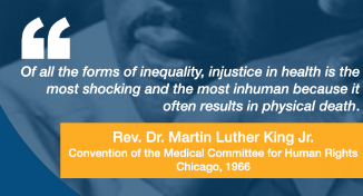 Today we honor Dr Martin Luther King, Jr, a tireless champion for equity. #healthequity #refugees #refugeeswelcome