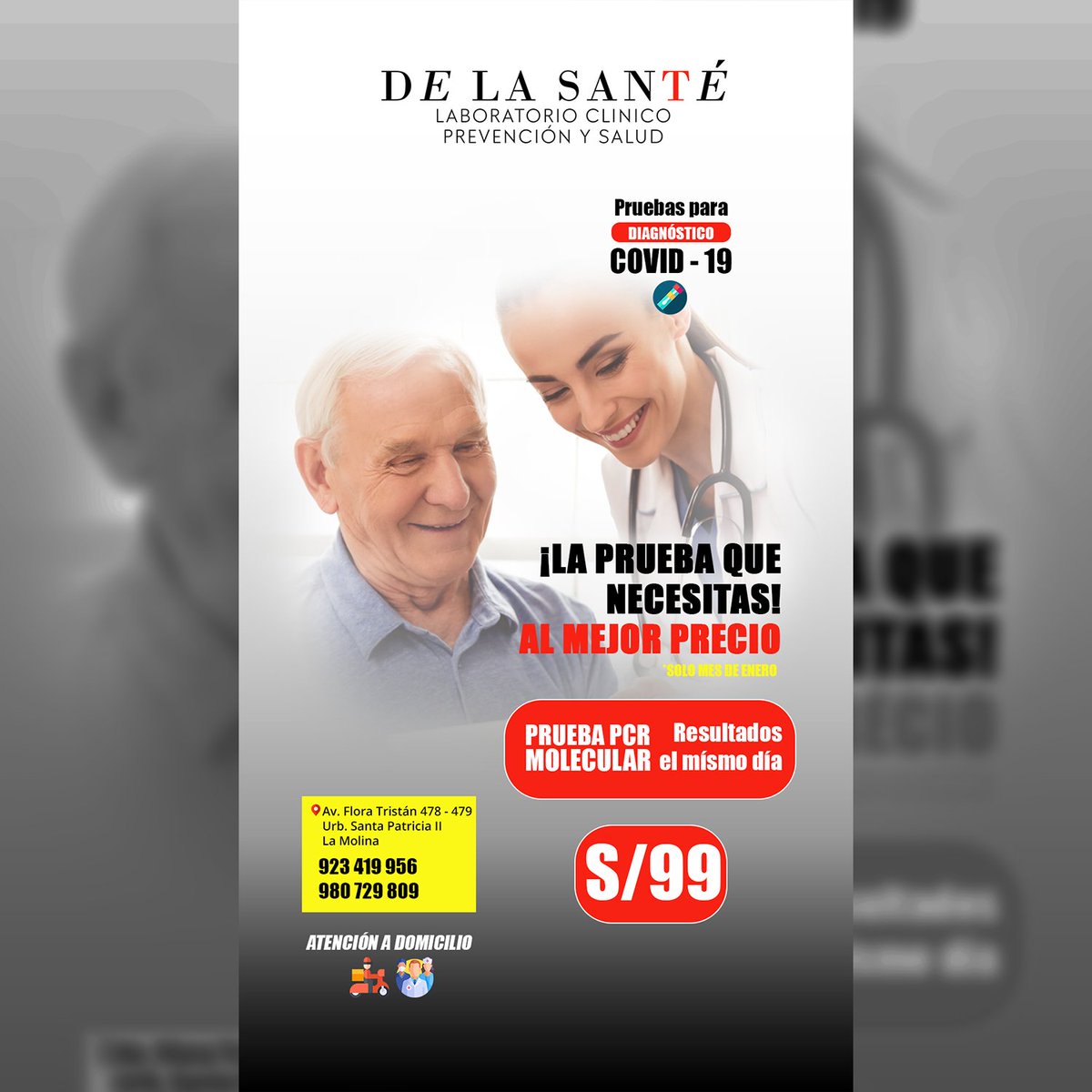 DeLaSanteLab's tweet photo. ✨LA PRUEBA QUE NECESITAS AL MEJOR PRECIO - Solo por Enero 👉 Contáctanos:
📲 WhatsApp: 923 419 956 / 980 729 809 / 914 165 199
Atención a Domicilio
#COVID19 #covid #testcovid #lima #limaperu #lamolina #peru https://t.co/SbcJuZENRa