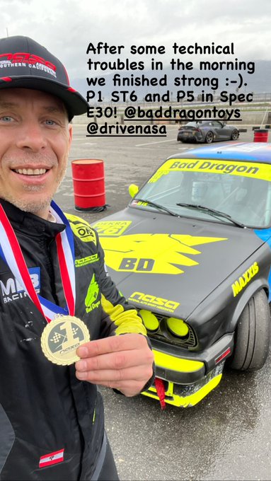 Great first race weekend of the season with my Bad Dragon mobil :-). P1,P2,P1,P5 and a broken radiator