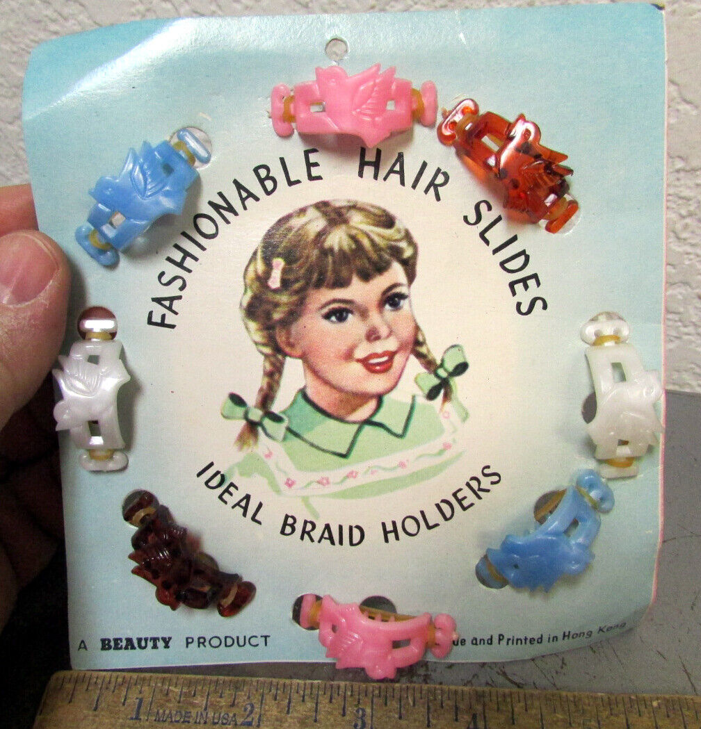 WayUpInAlaska's tweet photo. Vintage 1960's Plastic Fashionable Hair Slides Ideal Braid Holders - still on original packaging!  Nice colorful set available in our eBay store:   https://t.co/x3CxkCLBNU

#vintage #1960s #braids #fashion #unused #originalpackage #ItemOfTheDay #eBayseller #WayUpInAlaska https://t.co/you6zL4hpZ
