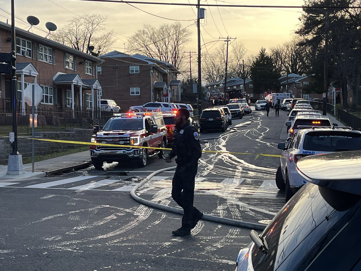 Update: <a href="/DCPoliceDept/">DC Police Department</a> has the suspect in custody. Several roads around 37th Place SE are still closed. Fire fighters are still working on the apartment. <a href="/fox5dc/">FOX 5 DC</a>
