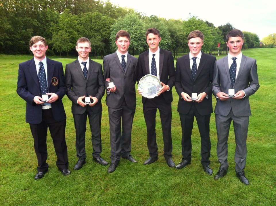 Flashback Monday! 
What a team this was! 

L/R: Mike Amos, Ryan Cornfield, Richard Mansell, Louis Birchall, Robert Burlison, and Cameron Long. They all turned professional except Louis. the winning Staffs County Boys at the England Golf Midlands Qualifier.