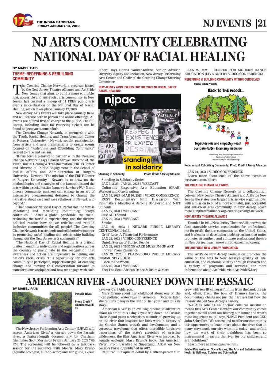 TRHTNewark's tweet photo. NJ ARTS COMMUNITY CELEBRATING NATIONAL DAY OF RACIAL HEALING #HowWeHeal #NDORH #TRHTNewark https://t.co/DInDzQlBco