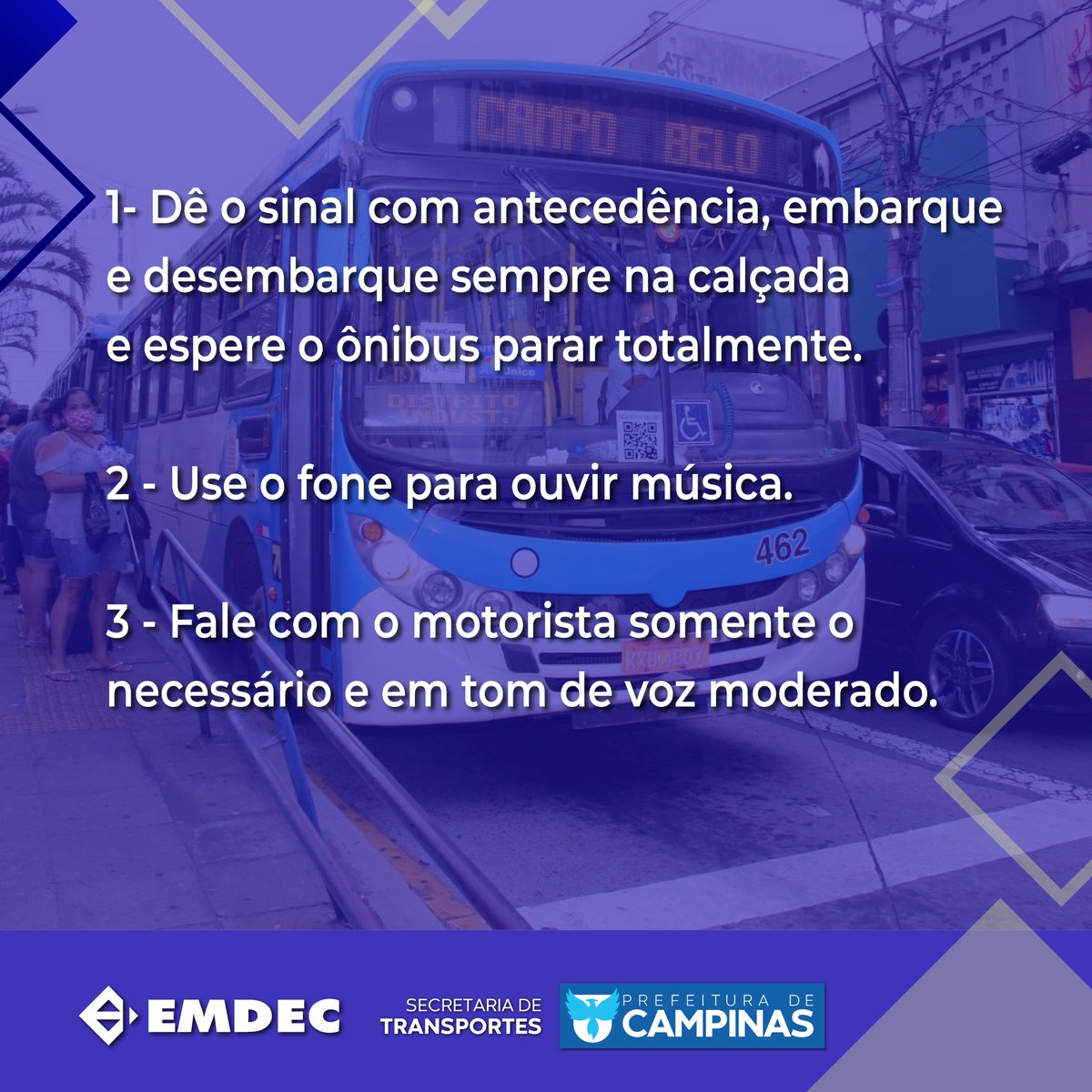 EmdecOficial's tweet photo. Vai de transporte público? Separamos algumas dicas pra mandar bem dentro e fora do ônibus; e para que você tenha uma viagem mais segura e tranquila.
#Emdec #Onibus #TransportePublico #TransitoMaisSeguro #GentilezaNoOnibus https://t.co/We8MniUKjN