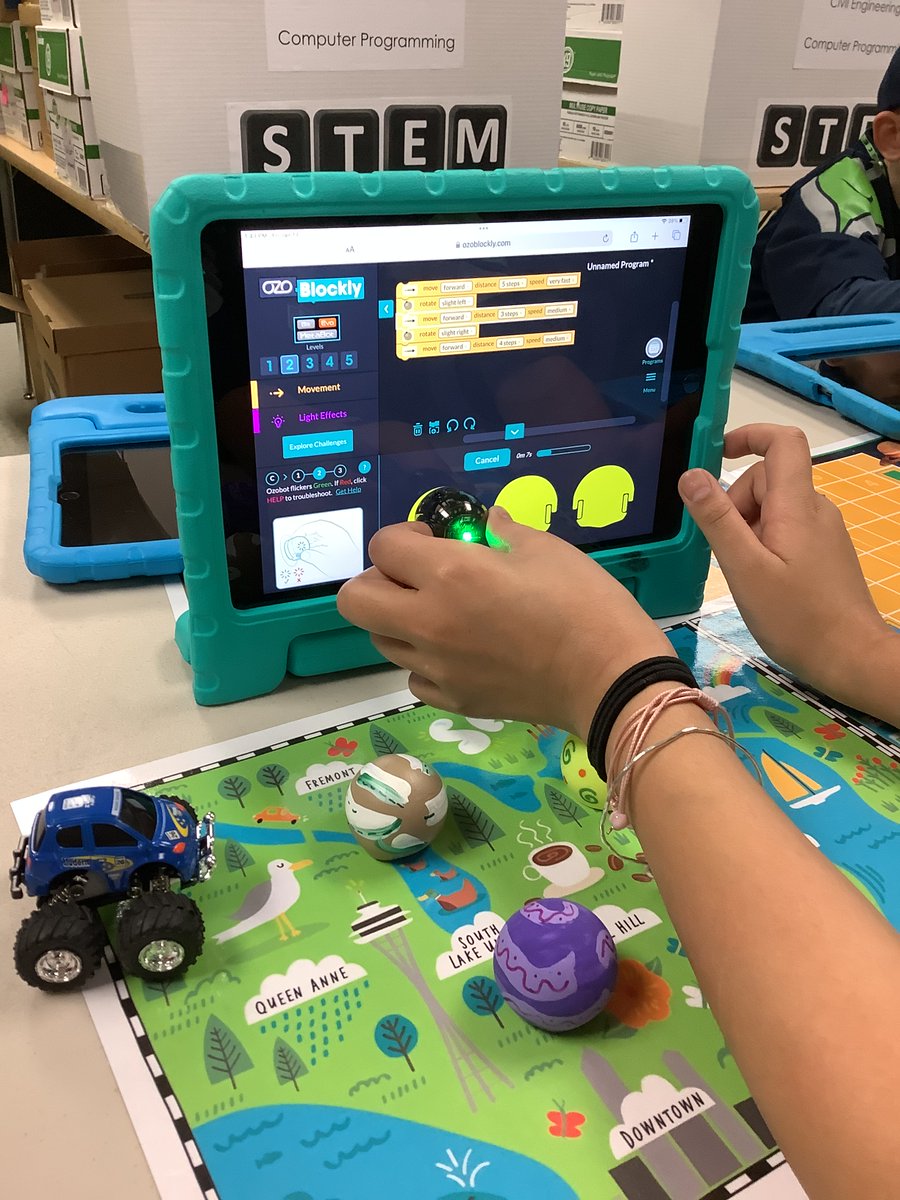 Gamerd0g's tweet photo. Sixth grade #robotics at CCS is always a blast! #programmers coded their #ozobot to perform tasks, follow pathways, and make announcements! Cool little #robot! #coding #python #codingkids #codingforkids 
@ozobot #ozosquad #STEM #100daysofcodechallenge #100daysofcode https://t.co/doGZZ209s5