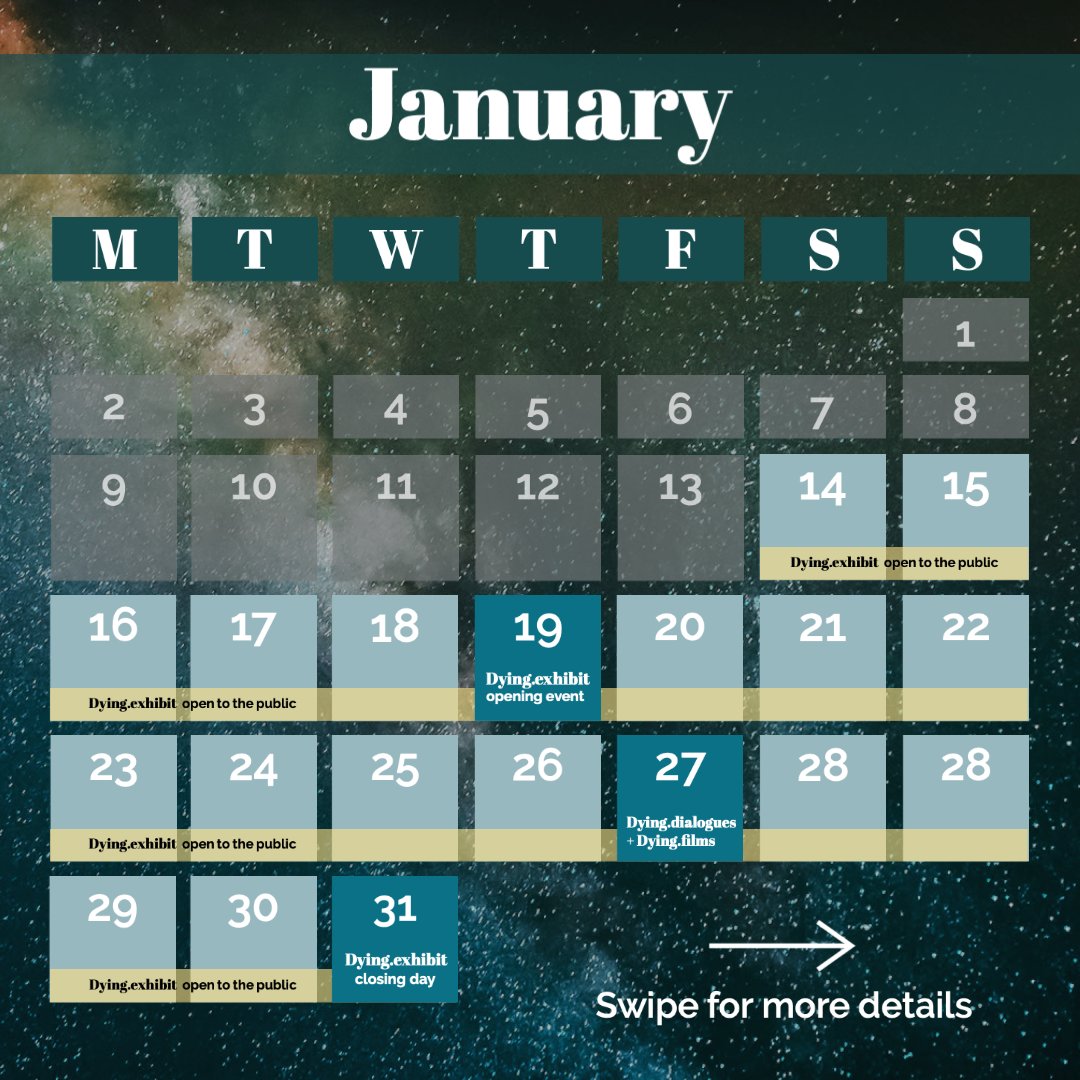 After 2+ years of pandemic restrictions, Dying. returns with our 4th season running from January 14 - 31 2023.

<a href="/dyingseries/">Dying.</a> explores death through the lens of design and art at <a href="/DesignTOFest/">DesignTO</a> &amp; is organized by <a href="/HealthDesStudio/">Health Design Studio</a>, @taboohealth, and Death, Dying and Design.