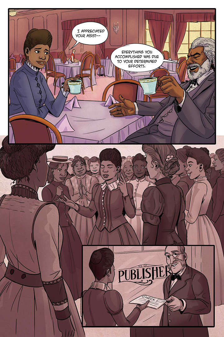 In honor of #MartinLutherKingJrDay, here's more of the art from BEFORE 13TH, the debut #graphicnovel by @topdogunderdog, coming soon from @AmistadBooks. Narrated by Frederick Douglass and Ida B. Wells, BEFORE 13TH presents an untold story about the history of incarceration.