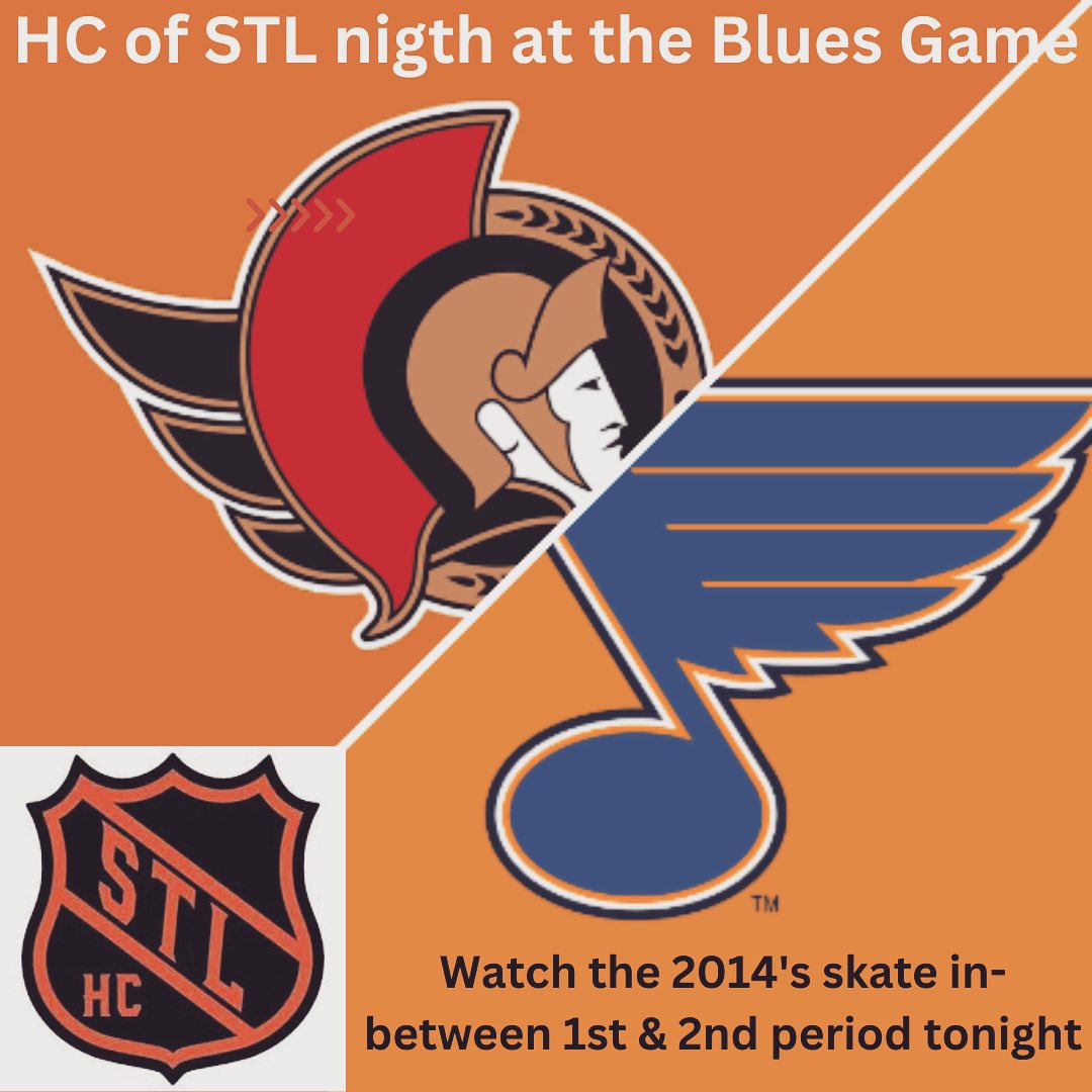 HCofSTL's tweet photo. @STLBLUESYH is hosting us at the @StLouisBlues vs @Senators game tonight at @Enterprise_Cntr !! Heard @LouieSTLBlues is going to Reff wear your HC gear to support the boys!!

Boys play in-between 1st and 2nd period!! https://t.co/Ea2vBpCsBI