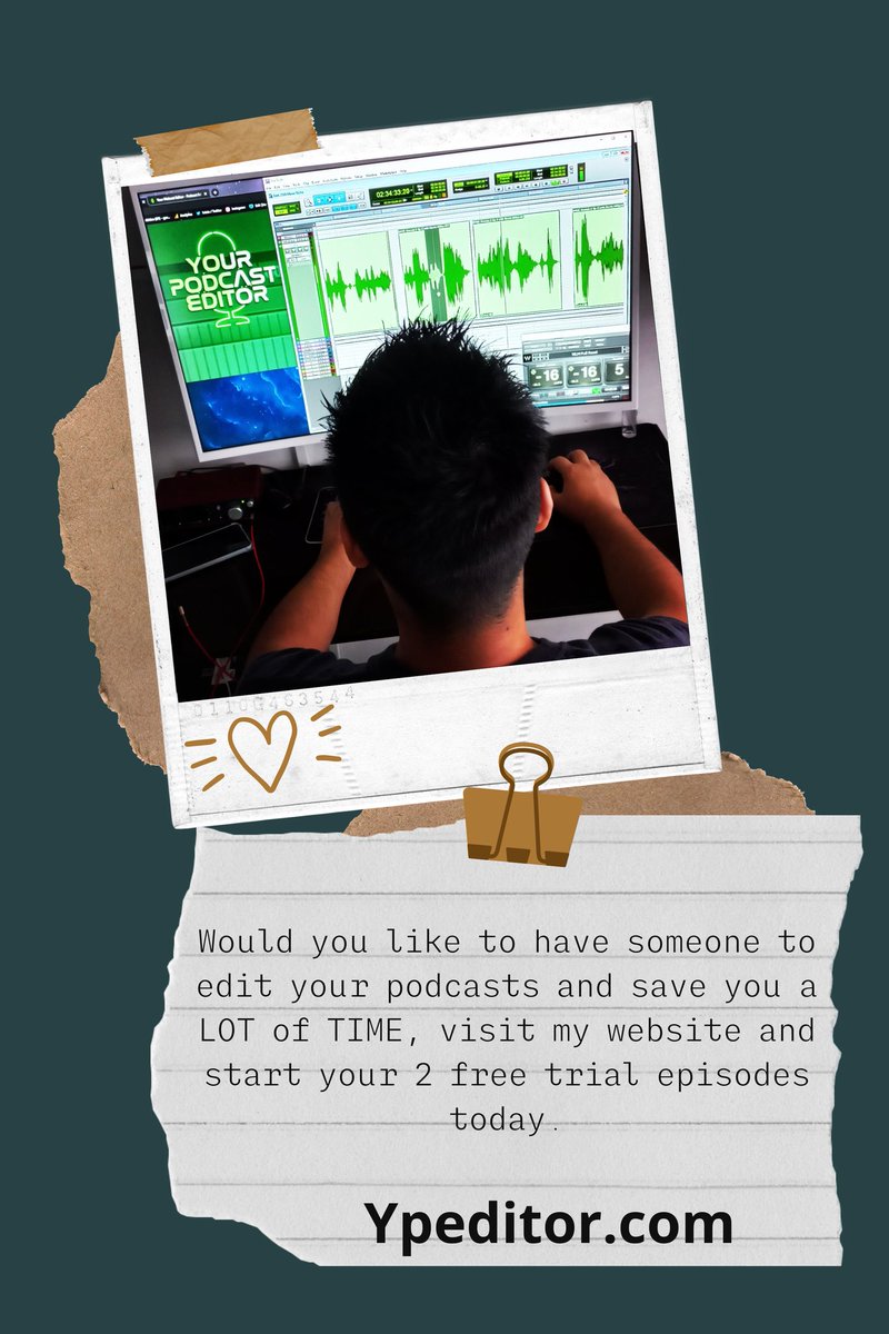 YourPodcastEdit's tweet photo. Show a 100% professional product to your audience, discover my editing services and everything I can do for your podcast.

https://t.co/lZ3pO2xTxb

 #podcast #podcasting #podcaster #podcasteditingsservice #ypeditor https://t.co/WjqiMwdub0