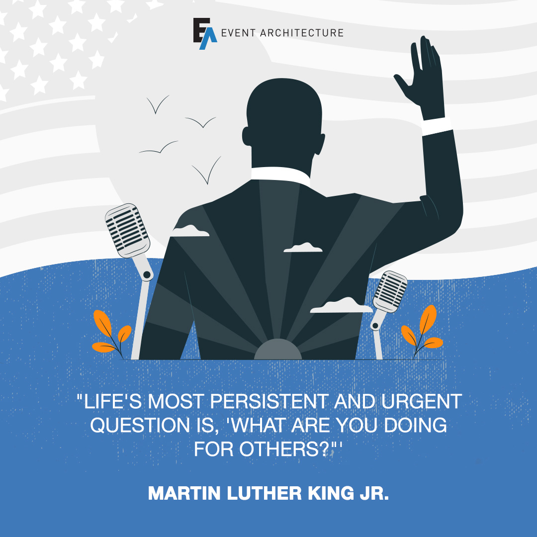 eventarchus's tweet image. In honor of Dr. Martin Luther King Jr.&apos;, Event Architecture wants to wish you a happy MLK day! 

#MLK #martinlutherkingjr #eventarchitecture