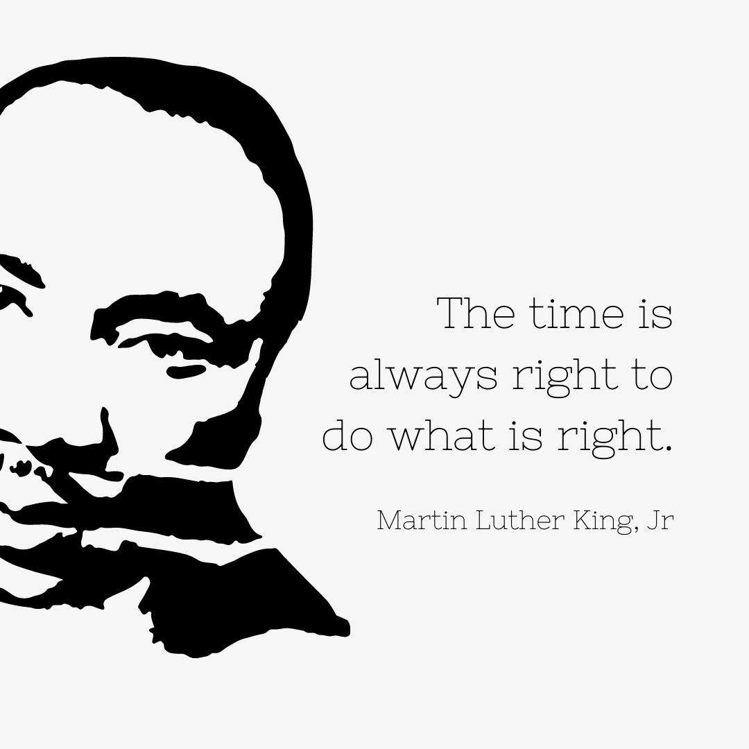 MLK did what was hard, yet necessary. He stood up for what he believed in. He spoke out against wrongs and spoke up for rights. Today we celebrate him and thank him for inspiring us to do what is right, even when it's difficult. 

#MLK #MLKday #IHaveADream #rights #justice