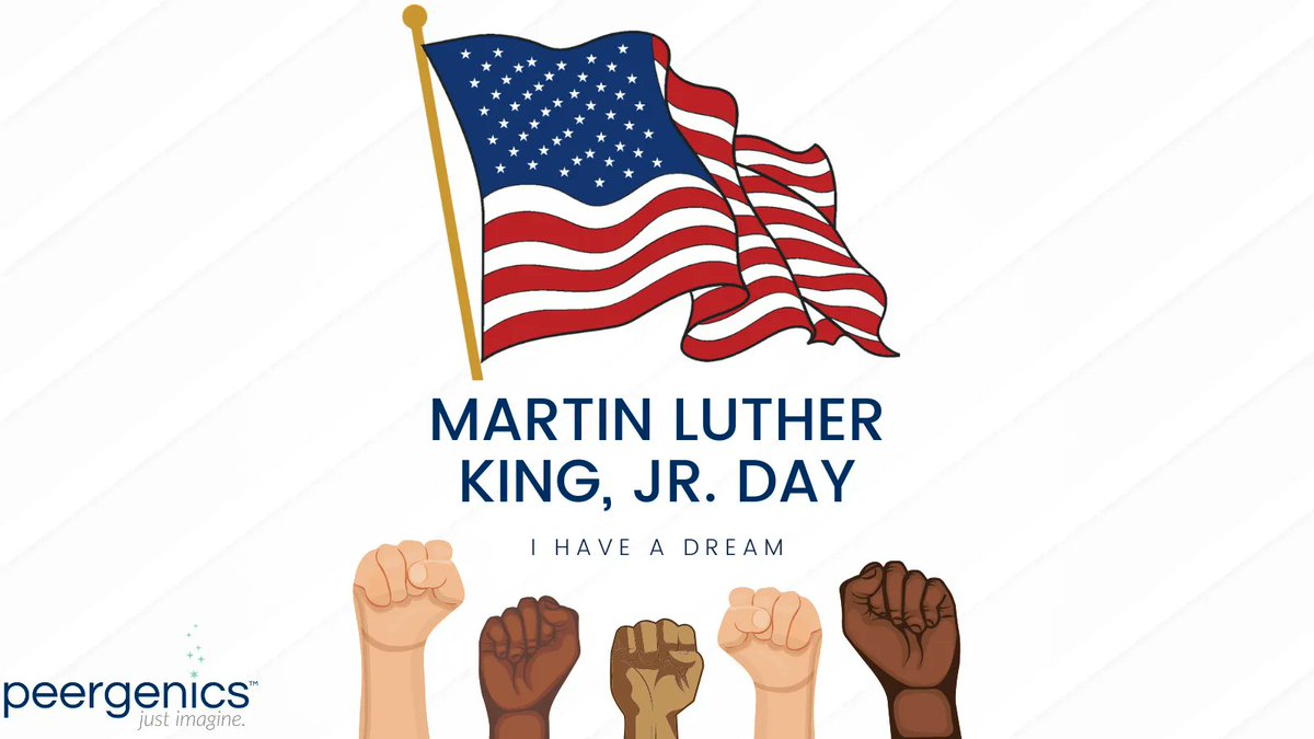 peergenics's tweet photo. “If you can't fly, run; if you can't run, walk; if you can't walk, crawl; but by all means keep moving” - Dr. Martin Luther King Jr. 

 MLK day was established to honor the life and timeless legacy of Dr. King Jr. What are you doing to celebrate his legacy today? Comment below! https://t.co/u0IMkqYlUO