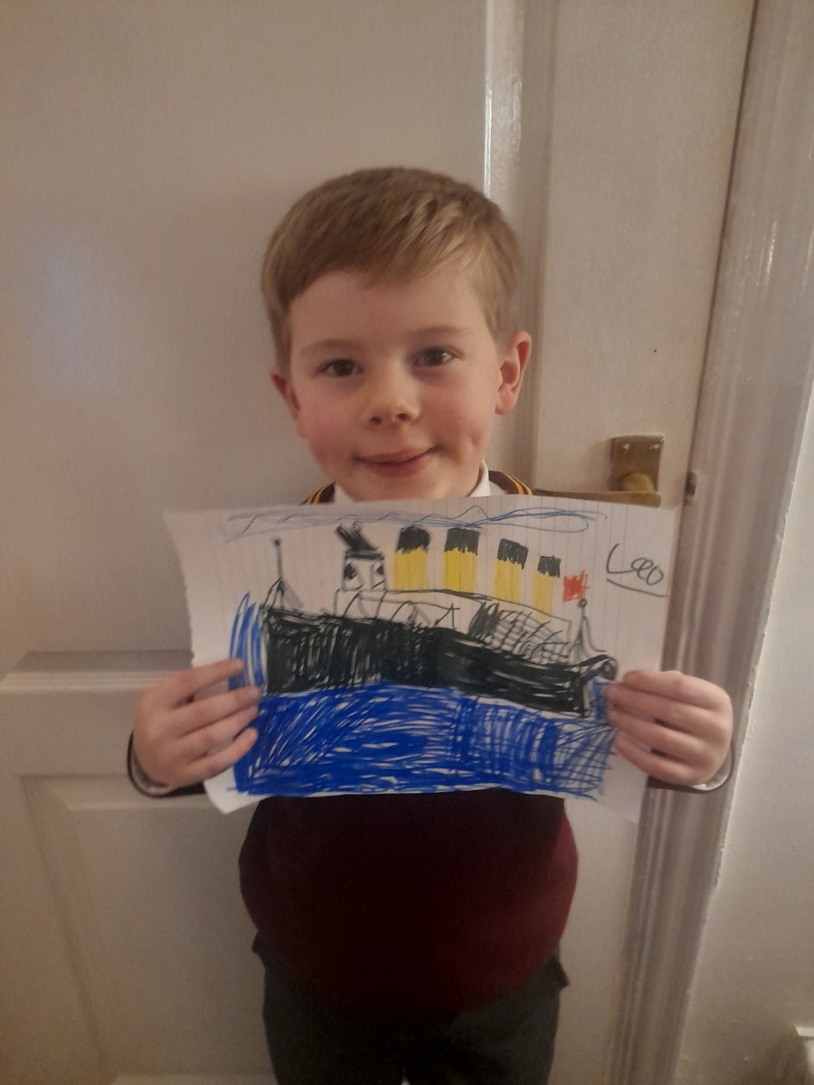 EmmaMoo65234206's tweet image. Leo&apos;s drawing of the Titanic ⛴️ #LearningChallenge# @AnfieldRoadY2 @AnfieldPrimary @AnfieldSeftonH