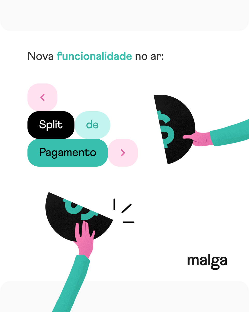 gomalga's tweet photo. Está no ar o Split de Pagamento! Nossos clientes podem dividir valores de forma automática entre os envolvidos numa transação. O Split ajuda #marketplaces, #franquias, #delivery e outros #negociosdigitais que precisam dividir recebíveis. Veja: https://t.co/C4O5PNOj8A https://t.co/7MJzRdHyLH