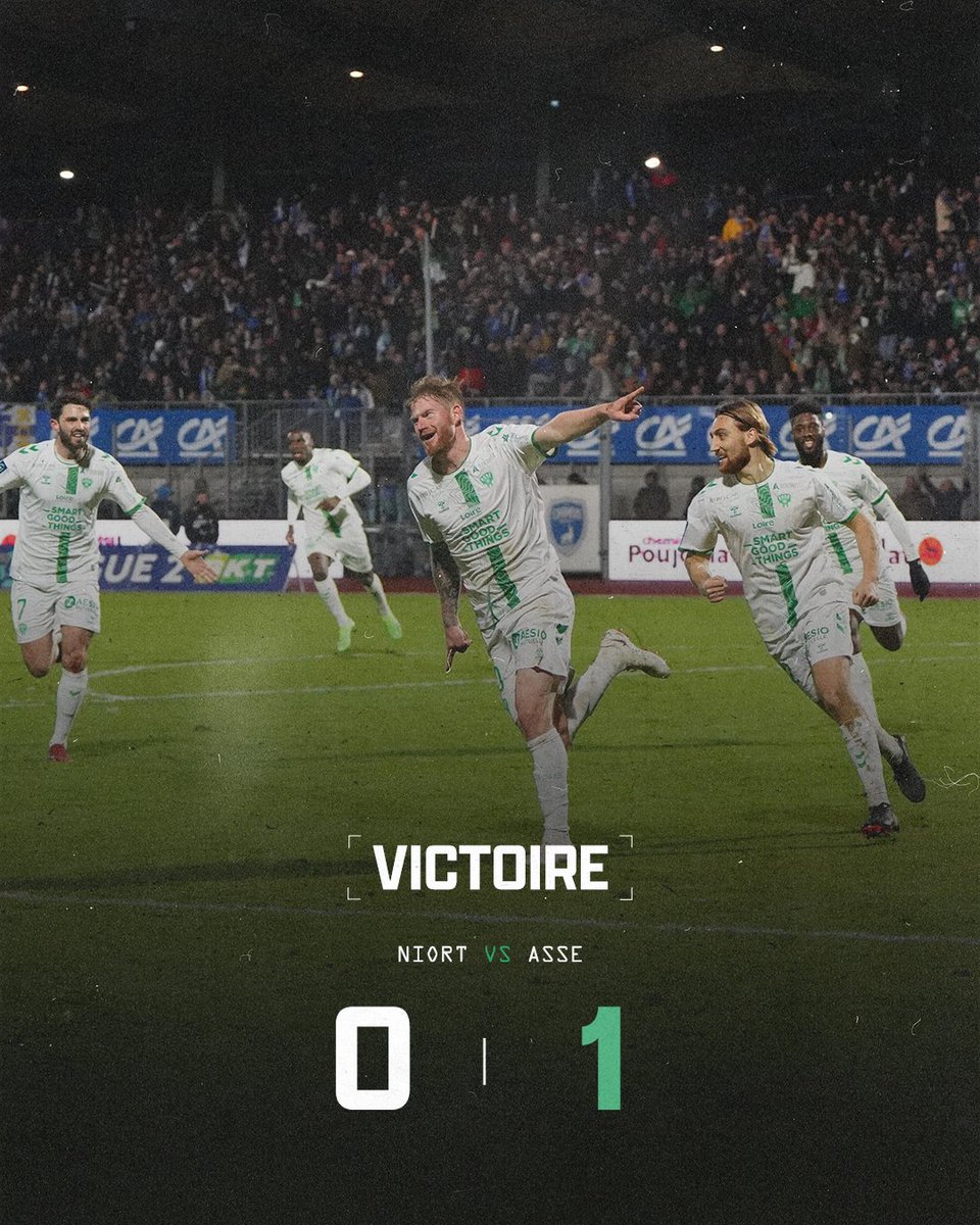 ASSEofficiel's tweet photo. 90e+3 : ⏹ C’est terminé ! Les Verts enchaînent à Niort et quittent enfin ce foutu fauteuil de lanterne rouge ! 💚

🔵 0-1 🤍 #CNFCASSE https://t.co/4oF891c77K