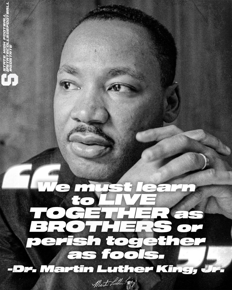 Today we honor Dr Martin Luther King Jr. and continue to fight for what he fought for. 
#MLKDay #GoState