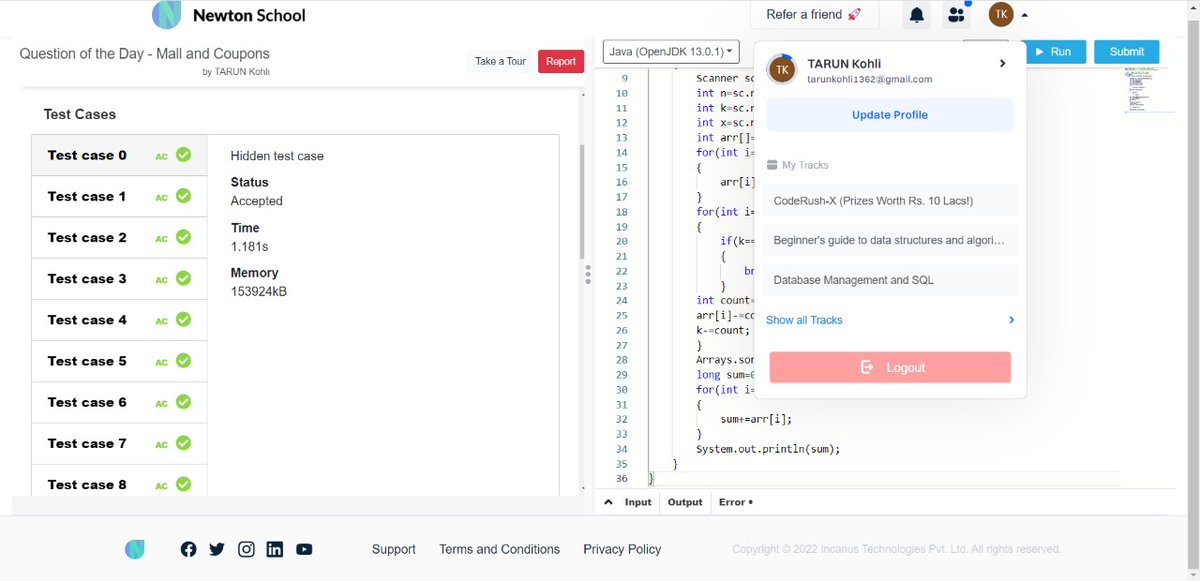 tarunkohli13621's tweet image. Today I have solved question_title using #language_used
#Day1 of #30daysofcode @everydaycoders
#community #coding #programming #competitiveprogramming #codingchallenge #dsa #bubbleupcommunity