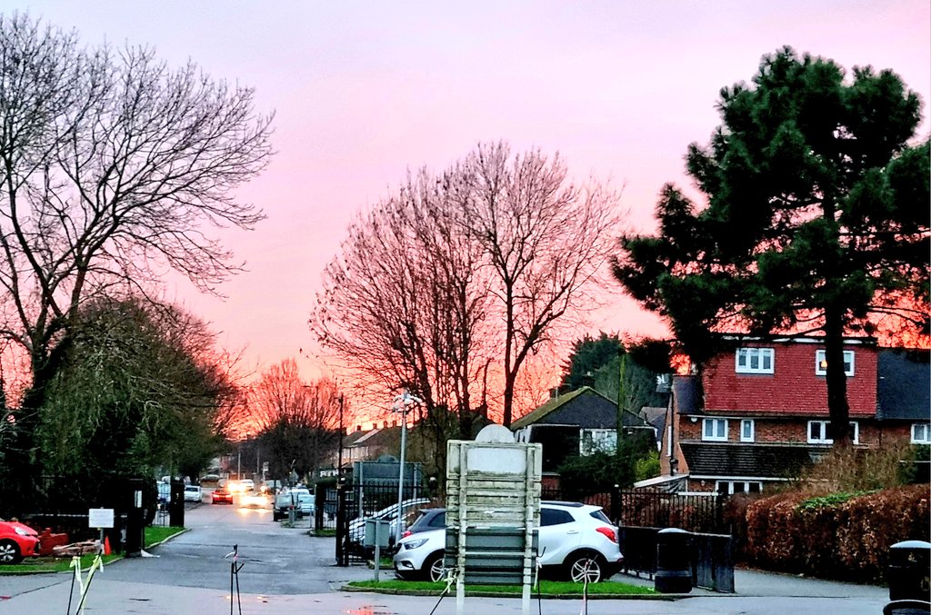 Red sky at night shepherd's delight. 
Or as the Bible says “When evening comes, you say, ‘It will be fair weather, for the sky is red,’ and in the morning, ‘Today it will be stormy, for the sky is red and overcast.’" Matthew 16:2-3
<a href="/DavenantFS/">Davenant School</a>