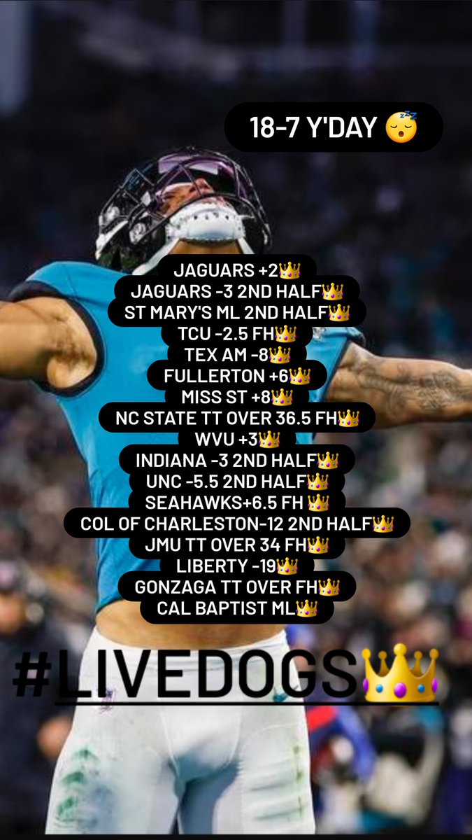 livedogs_'s tweet image. Nobody does what I do...on any platform and you can bet that shit...I'll cover that spread
#LiveDogs👑
#Subscribe
#GamblingTwitter 
#sportsbettingtwitter 
#nfl
#jags
#picks
#Bets