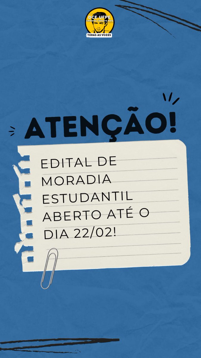 ufpe_dce's tweet photo. Se liga! 🚨

O edital para a moradia estudantil da PROAES já está aberto até o dia 22/02! 

Nossa diretora de assistência estudantil fez um pequeno tutorial de como se inscrever! 
 
Tá com dúvida? Comenta aqui 👇
https://t.co/aLZKqUk5VJ https://t.co/MwebA0CNR6