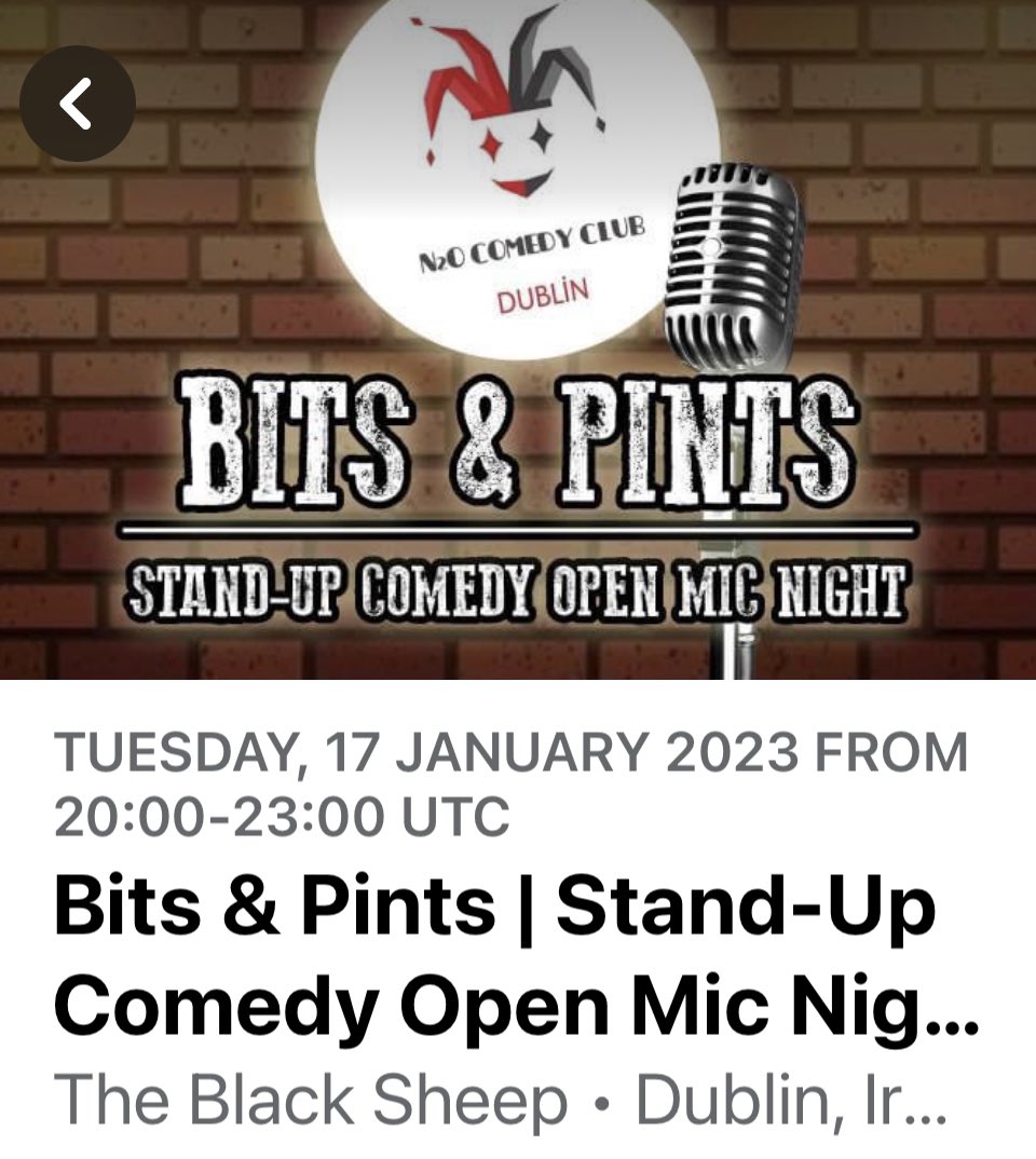 I’m trying out some new material in the Black Sheep tomorrow night if anyone fancies a laugh. There are 11 other comedians on so your fancy will definitely be tickled #comedy #irishcomedy